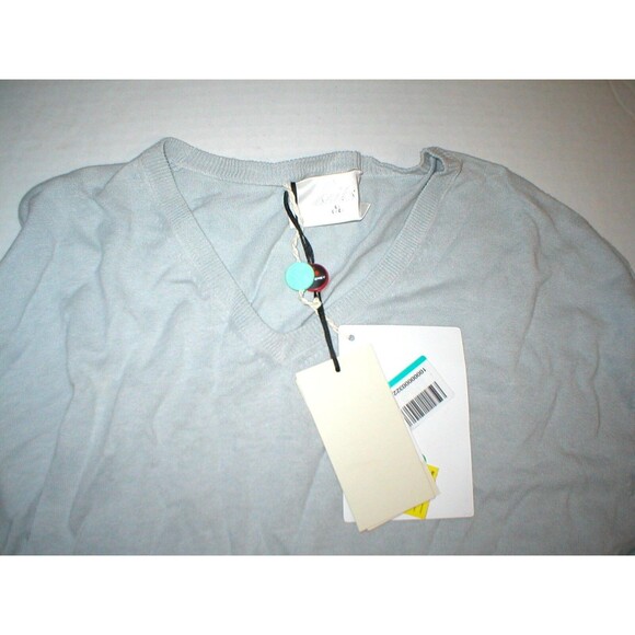 New Peuterey NWT Mens Designer Linen Cotton Light Gray Silver Sweater XXL Soft - Picture 2 of 5